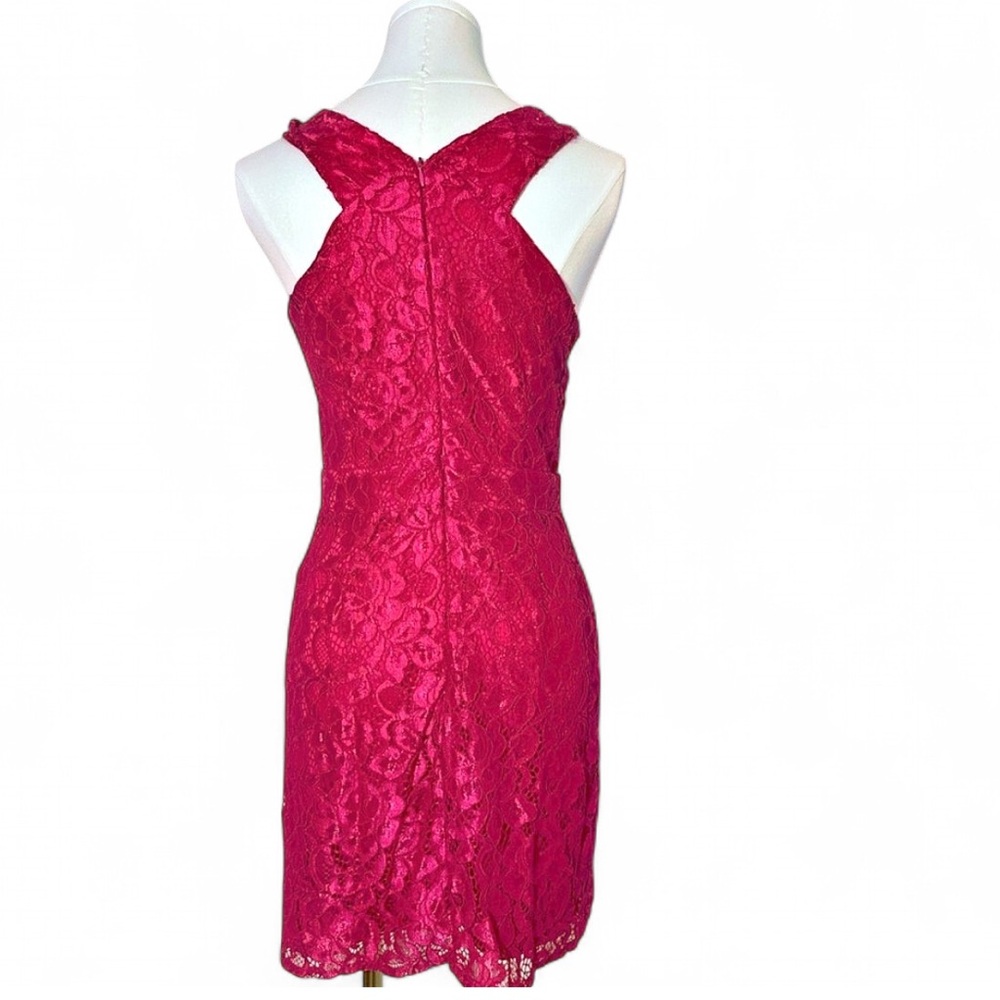 Sam Edelman Hot Pink Fuchsia lace bodycon dress - size 2 - Picture 3 of 7